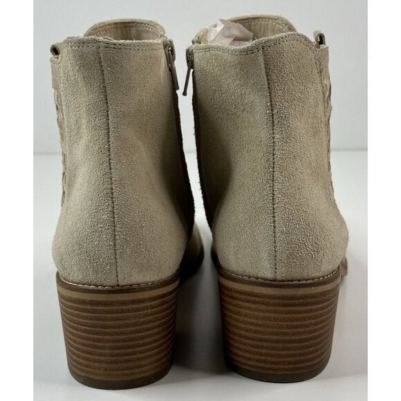 Paul Green Vienna Beige Suede Ankle Boots Womens US 10 UK 7.5 Booties Cutout New - Picture 4 of 11